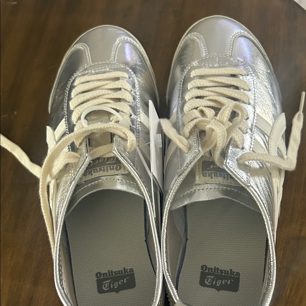 Onitsuka Tiger Metallic Silver Athletic Sneakers